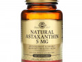 Solgar, Натуральный астаксантин, 5 мг, 60 мягких желатиновых капсул