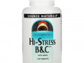 Source Naturals, Hi-Stress B&C, витамины B и C с травами, 120 таблеток