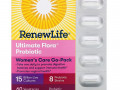 Renew Life, Ultimate Flora Probiotic, пробиотики для женщин с 15 млрд живых культур, 60 растительных капсул