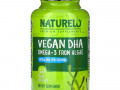NATURELO, ДГК для веганов, омега-3 из водорослей, 800 мг, 60 веганских капсул