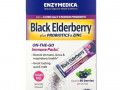 Enzymedica, Black Elderberry plus Probiotics & Zinc, Naturally Flavored, 15 Powder Packs