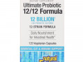 Natural Factors, Ultimate Probiotic, 12/12 Formula, 12 миллиардов КОЕ, 120 растительных капсул
