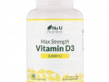Nu U Nutrition, Витамин D3 максимальной активности, 3000 МЕ, 180 мягких таблеток