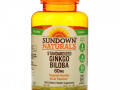 Sundown Naturals, стандартизированный гинкго билоба, 60 мг, 200 таблеток