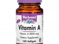 Bluebonnet Nutrition, витамин A, 10 000 МЕ, 100 мягких таблеток