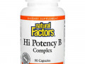 Natural Factors, высокоэффективный комплекс витаминов группы B, 90 капсул