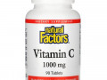 Natural Factors, витамин C с биофлавоноидами и шиповником, 1000 мг, 90 таблеток