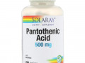 Solaray, Пантотеновая кислота, 500 мг, 250 растительных капсул