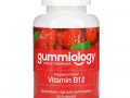 Gummiology, жевательные таблетки для взрослых с витамином В12 со вкусом малины, 90 вегетарианских жевательных таблеток