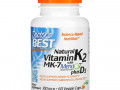 Doctor's Best, натуральный витамин K2 MK-7 с MenaQ7 и витамином D3, 180 мкг, 60 вегетарианских капсул