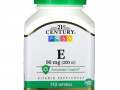 21st Century, витамин E, 90 мг (200 МЕ), 110 капсул