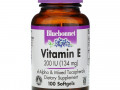 Bluebonnet Nutrition, Витамин E, 200 МЕ, 100 гелевых капсул