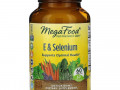 MegaFood, витамин E и селен, 60 таблеток