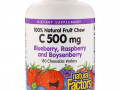 Natural Factors, 100% Natural Fruit Chew Vitamin C, Blueberry, Raspberry and Boysenberry, 500 mg, 180 Chewable Wafers
