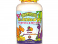 KAL, MultiSaurus, витамины и минералы, ягоды, виноград и апельсин, 180 жевательных таблеток