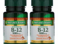 Nature's Bounty, B-12, Twin Pack, Naturally Cherry Flavor, 5,000 mcg, 40 Quick Dissolve Tablets Each