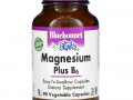 Bluebonnet Nutrition, магний и витамин B6, 90 вегетарианских капсул