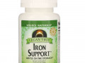 Source Naturals, Vegan True, Iron Support (препарат для поддержания уровня железа, подходит для веганов), 180 таблеток