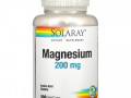 Solaray, Магний, 200 мг, 100 растительных капсул