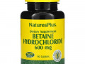 Nature's Plus, Бетаин гидрохлорид (Betaine Hydrochloride), 600 мг, 90 таблеток