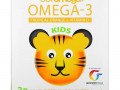 Coromega, Kids, Omega-3, тропический апельсин + витамин D, 30 одноразовых пакетиков (2,5 г)