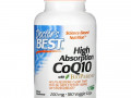 Doctor's Best, коэнзим Q10 с высокой степенью усвояемости, с BioPerine, 200 мг, 180 вегетарианских капсул