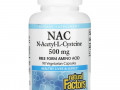 Natural Factors, NAC N-ацетил-L цистеин, 500 мг, 90 вегетарианских капсул