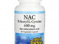 Natural Factors, NAC N-ацетил-L цистеин, 600 мг, 60 вегетарианских капсул