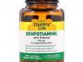 Country Life, Бенфотиамин, с коферментом B1, 150 мг, 60 растительных капсул