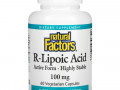 Natural Factors, R-Lipoic Acid 100 mg 60 Vegetarian Capsules