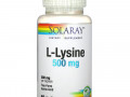 Solaray, L-лизин, 500 мг, 60 вегетарианских капсул