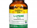 Country Life, L-лизин, 500 мг, 100 растительных капсул