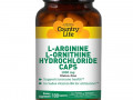 Country Life, L-аргинин и гидрохлорид L-орнитина, 1000 мг, 180 капсул