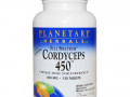 Planetary Herbals, Кордицепс 450, полный спектр, 450 мг, 120 таблеток