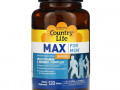 Country Life, Max for Men, комплекс мультивитаминов и микроэлементов для мужчин, не содержит железа, 120 таблеток