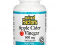 Natural Factors, яблочный уксус, 500 мг, 180 капсул