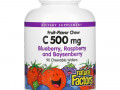 Natural Factors, 100% Natural Fruit Chew Vitamin C, Blueberry, Raspberry and Boysenberry, 500 mg, 90 Chewable Wafers