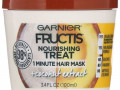 Garnier, Fructis, 1-минутная питательная маска для волос, с экстрактом кокоса, 100 мл