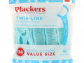 Plackers, Twin-Line, зубочистки с нитью, экономичная упаковка, морозная мята, 150 шт.