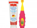 NUK, Grins & Giggles, набор зубных щеток для малышей, мягкие, от 12 месяцев, 1 очищающее средство и 1 щетка