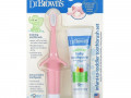 Dr. Brown's, Infant to Toddler Toothbrush Set, 0-3 Years, Pear & Apple, Pink, 1.4 oz (40 g)