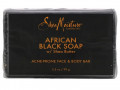 SheaMoisture, Acne Prone Face & Body Bar, African Black Soap with Shea Butter, 3.5 oz (99 g)