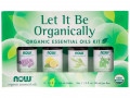 Now Foods, Let It Be Organically, Organic Essential Oils Kit, 4 Bottles, 1/3 fl oz (10 ml) Each
