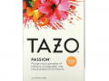 Tazo Teas, Passion, травяной чай, без кофеина, 20 чайных пакетиков, 52 г (1,8 унции)