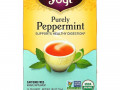 Yogi Tea, Organic, Purely Peppermint, без кофеина, 16 чайных пакетиков, 0,85 унции (24 г)