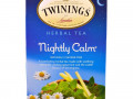 Twinings, Травяной чай Nightly Calm, природное отсутствие кофеина, 20 чайных пакетиков, 29 г (1,02 унции)