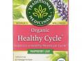 Traditional Medicinals, Organic Healthy Cycle, листья малины, без кофеина, 16 чайных пакетиков, 24 г (0,85 унции)