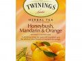 Twinings, травяной чай, ханибуш, мандарин и апельсин, без кофеина, 20 чайных пакетиков в индивидуальной упаковке, 40 г (1,41 унции)