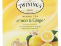 Twinings, травяной чай, лимон и имбирь, без кофеина, 50 чайных пакетиков, 75 г (2,65 унции)