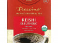 Teeccino, Mushroom Herbal Tea, Organic Reishi Eleuthero, French Roast, Caffeine Free, 10 Tea Bags, 2.12 oz (60 g)